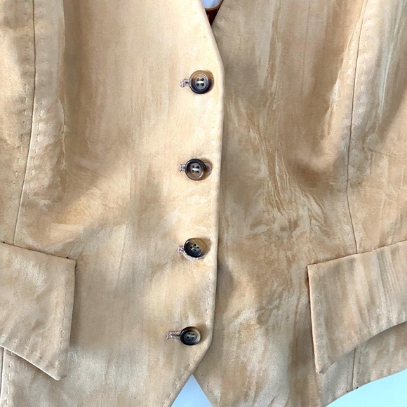 Vintage faux suede vest with amazing retro chicken print - Picture 4 of 4